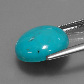 Turquesa azul natural de 4,06 ct, corte redondo, opaco