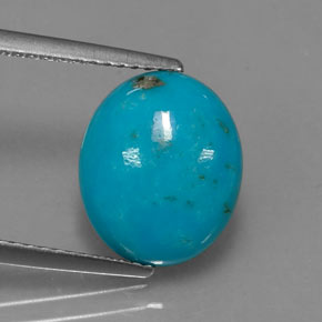 Turquesa azul natural de 3,13 ct, corte óvalo, opaco