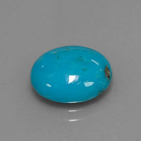 Turquesa azul natural de 3,13 ct, corte óvalo, opaco