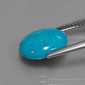 Turquesa azul natural de 3,13 ct, corte óvalo, opaco