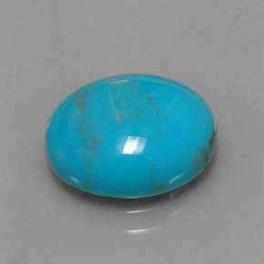 Turquesa azul natural de 3,15 ct, corte óvalo, opaco