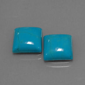 Gemas de turquesa azul natural de  ct, cuadrado, opaco