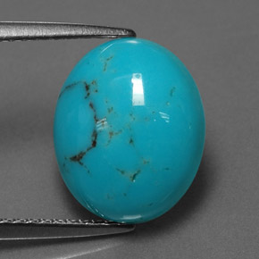 Turquesa azul natural de 3,79 ct, corte óvalo, opaco