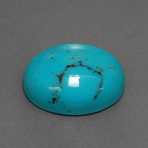 Turquesa azul natural de 3,79 ct, corte óvalo, opaco