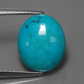 Turquesa azul natural de 2,77 ct, corte óvalo, opaco
