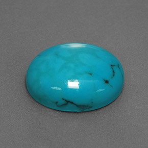 Turquesa azul natural de 2,77 ct, corte óvalo, opaco