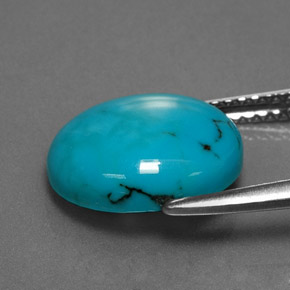 Turquesa azul natural de 2,77 ct, corte óvalo, opaco