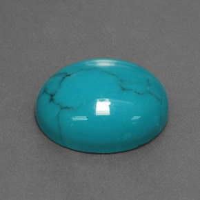 Turquesa azul natural de 3,69 ct, corte óvalo, opaco