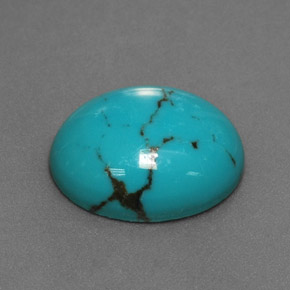 Turquesa azul natural de 2,97 ct, corte óvalo, opaco