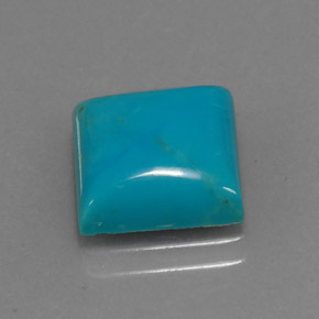 Turquesa azul natural de 3,22 ct, cuadrado, opaco