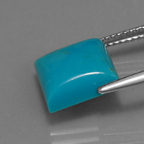 Turquesa azul natural de 3,22 ct, cuadrado, opaco