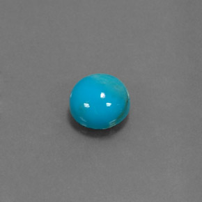Turquesa azul natural de 0,85 ct, corte redondo, opaco