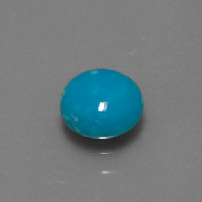Turquesa azul natural de 0,72 ct, corte redondo, opaco