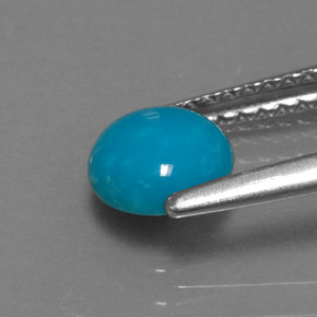 Turquesa azul natural de 0,72 ct, corte redondo, opaco