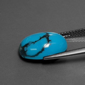 Turquesa Azul natural de 4.44 ct, Corte Óvalo, Opaco