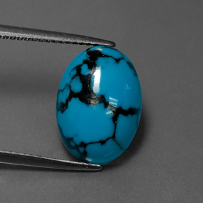 Turquesa azul natural de 4,27 ct, corte óvalo, opaco