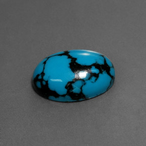 Turquesa azul natural de 4,27 ct, corte óvalo, opaco