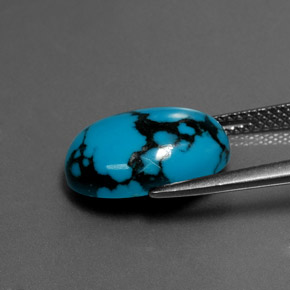 Turquesa azul natural de 4,27 ct, corte óvalo, opaco