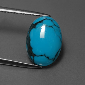 Turquesa azul natural de 4,55 ct, corte óvalo, opaco