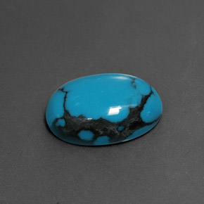 Turquesa azul natural de 4,55 ct, corte óvalo, opaco