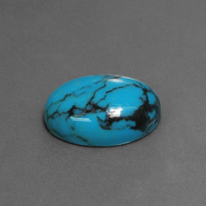 Turquesa azul natural de 3,97 ct, corte óvalo, opaco