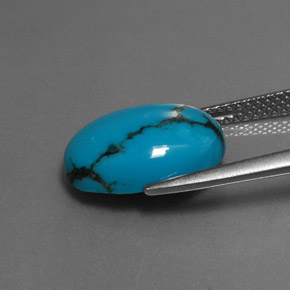 Turquesa Azul natural de 4.27 ct, Corte Óvalo, Opaco