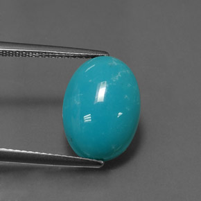 Turquesa azul natural de 4,11 ct, corte óvalo, opaco