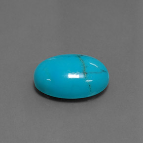 Turquesa azul natural de 3,49 ct, corte óvalo, opaco