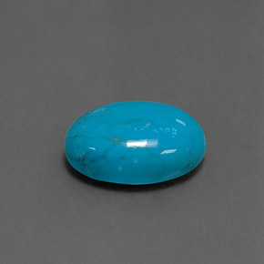 Turquesa azul natural de 4,10 ct, corte óvalo, opaco