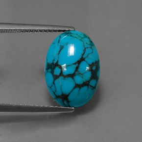 Turquesa azul natural de 3,50 ct, corte óvalo, opaco