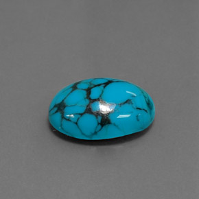 Turquesa azul natural de 3,50 ct, corte óvalo, opaco