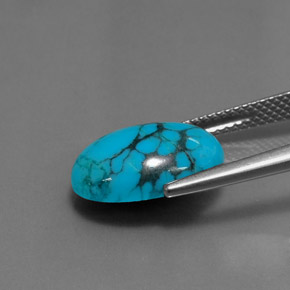 Turquesa azul natural de 3,50 ct, corte óvalo, opaco