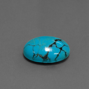 Turquesa azul natural de 3,33 ct, corte óvalo, opaco