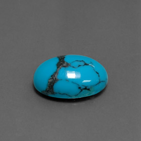 Turquesa azul natural de 3,61 ct, corte óvalo, opaco