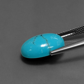 Turquesa Azul natural de 3.67 ct, Corte Óvalo, Opaco