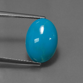 Turquesa azul natural de 4,55 ct, corte óvalo, opaco