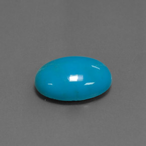 Turquesa azul natural de 4,55 ct, corte óvalo, opaco