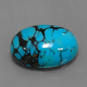 Turquesa azul natural de 3,96 ct, corte óvalo, opaco