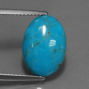Turquesa azul natural de 3,96 ct, corte óvalo, opaco