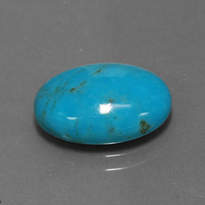 Turquesa azul natural de 3,96 ct, corte óvalo, opaco
