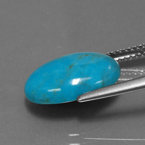 Turquesa azul natural de 3,96 ct, corte óvalo, opaco
