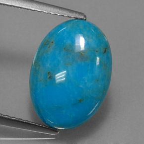 Turquesa azul natural de 4,35 ct, corte óvalo, opaco
