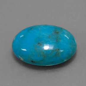 Turquesa azul natural de 4,35 ct, corte óvalo, opaco