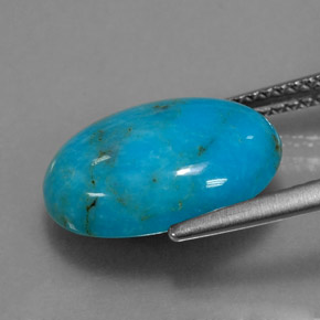Turquesa azul natural de 4,35 ct, corte óvalo, opaco