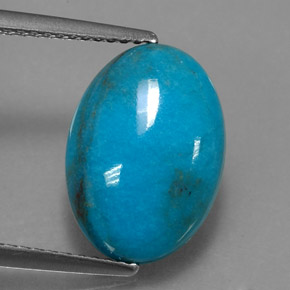 Turquesa azul natural de 4,39 ct, corte óvalo, opaco