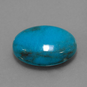 Turquesa azul natural de 4,39 ct, corte óvalo, opaco