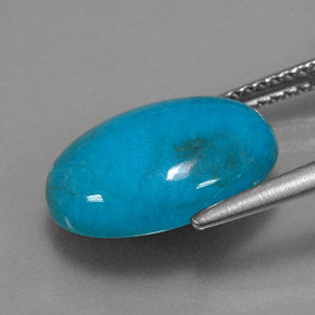 Turquesa azul natural de 4,39 ct, corte óvalo, opaco