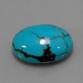 Turquesa azul natural de 3,95 ct, corte óvalo, opaco
