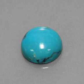 Turquesa azul natural de 3,02 ct, corte redondo, opaco