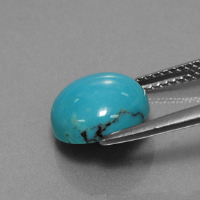 Turquesa azul natural de 3,02 ct, corte redondo, opaco